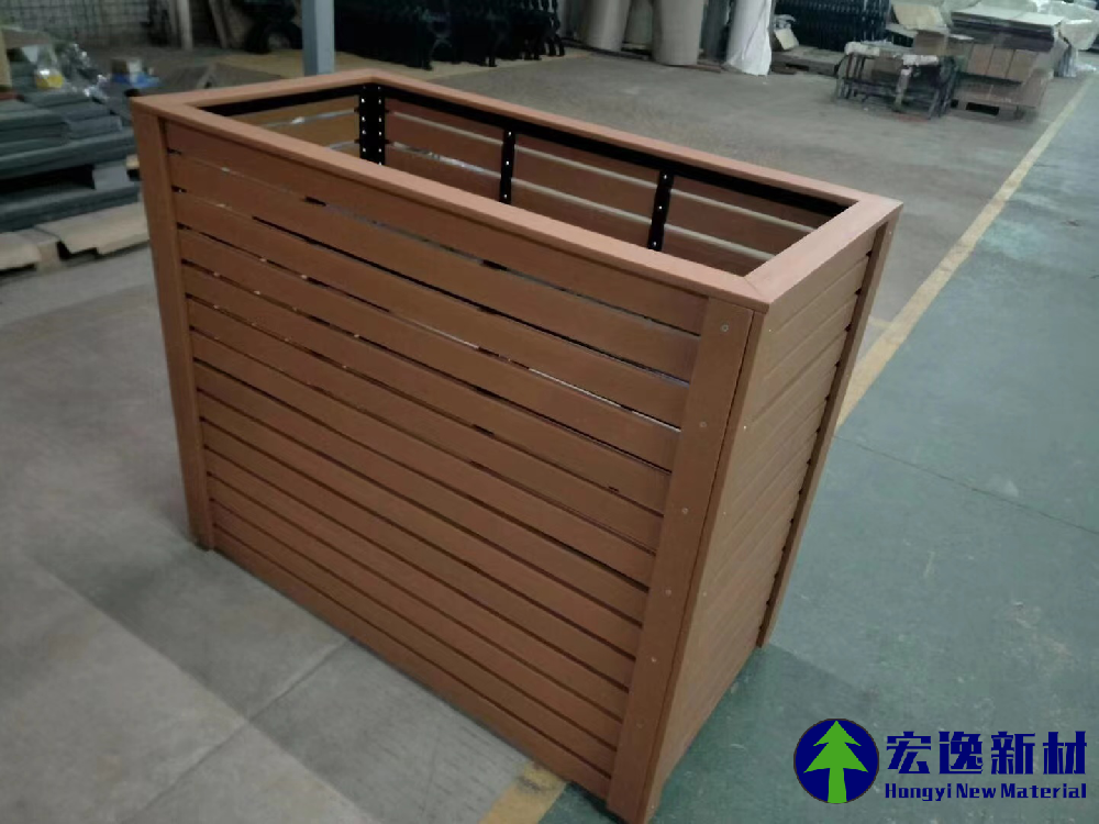 长方形格空花箱（柚木色）