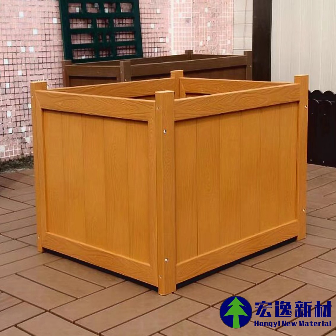 正方形花箱（柚木色）.jpg