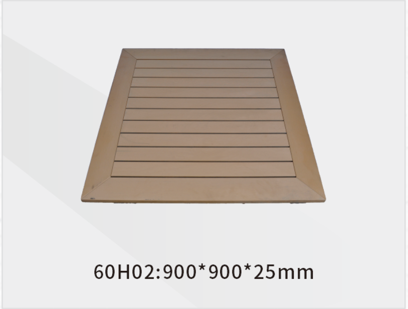 Imitation wood square table 02