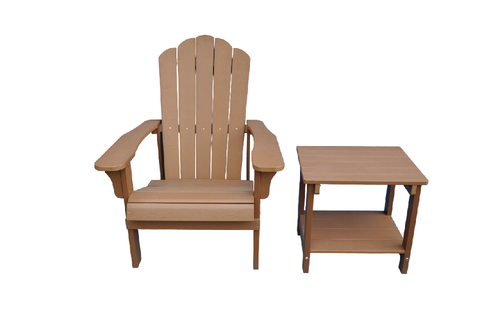 Beach chair with coffee table (brown)