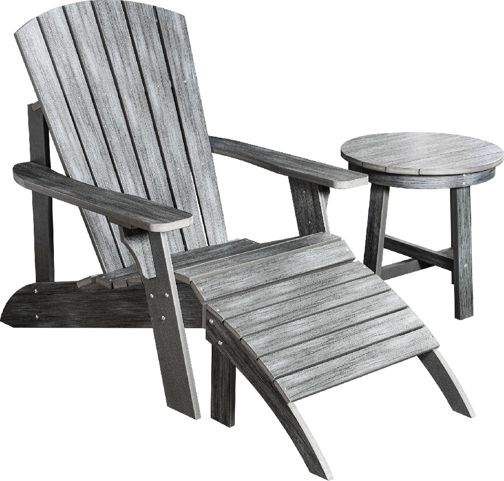 Beach chair, round table (grey)