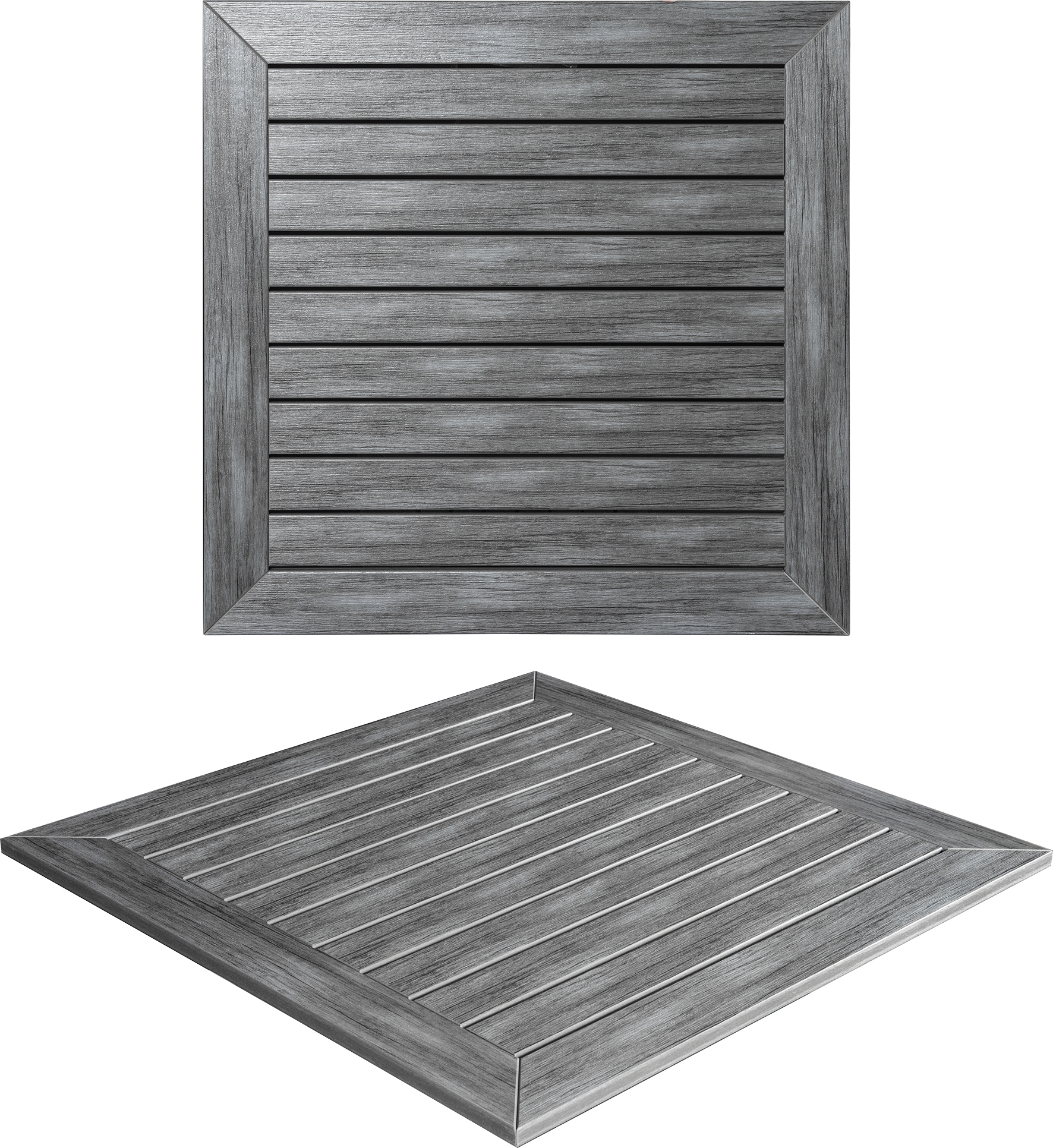 One-word rectangular table (gray)